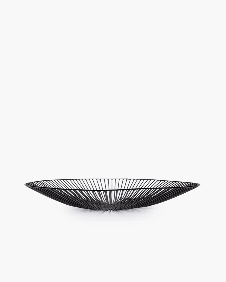 Metallkorb schwarz, flach