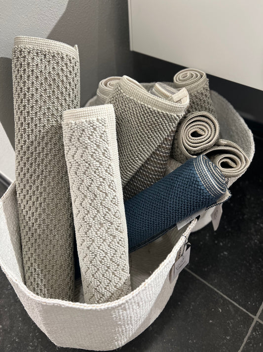 Badematte Wabenstruktur blau