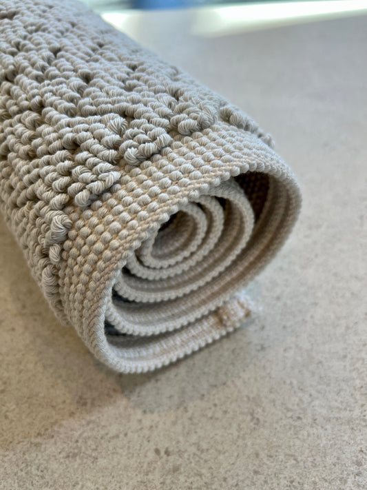 Badematte zickzack gewebt beige