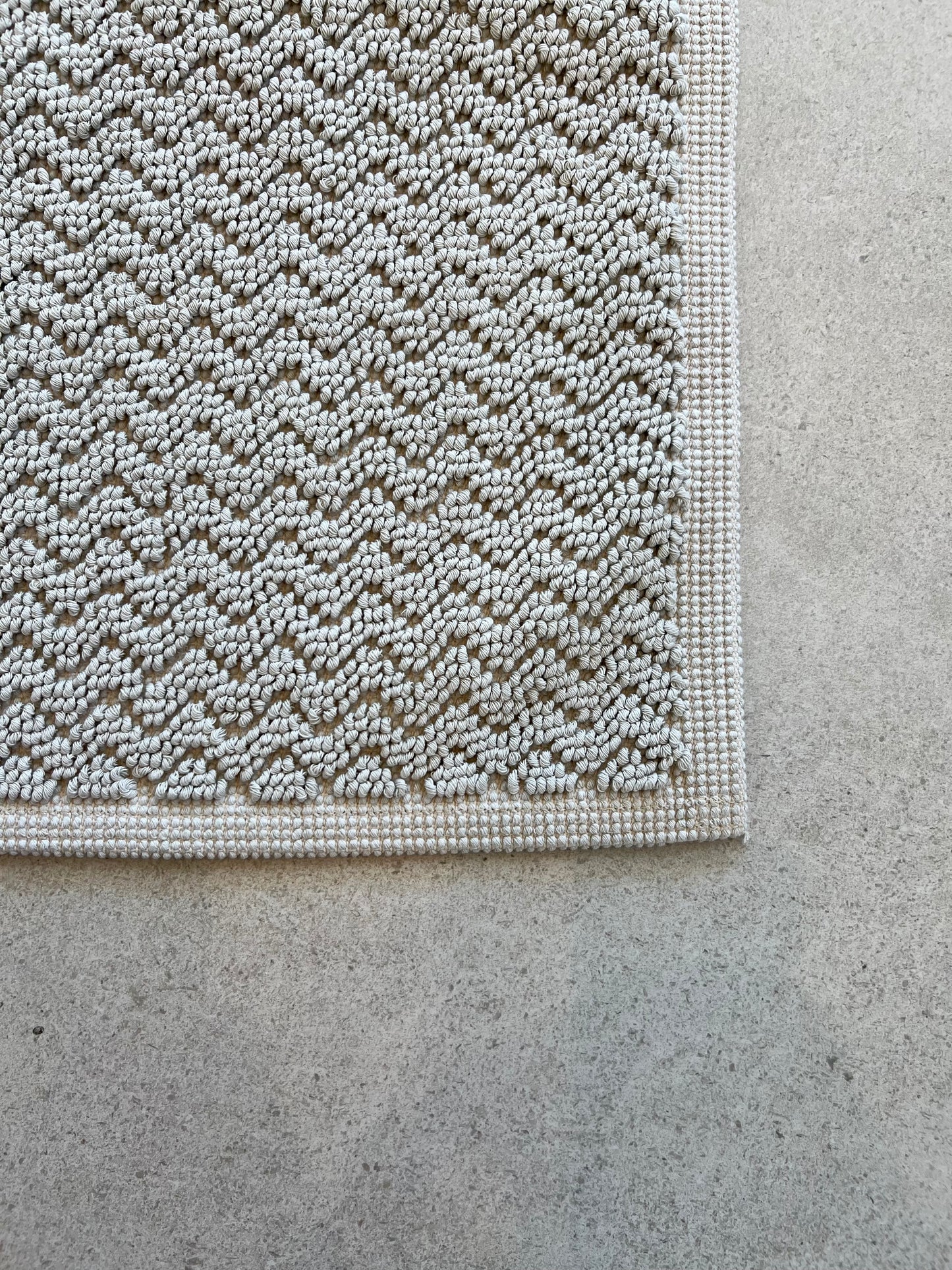 Badematte zickzack gewebt beige