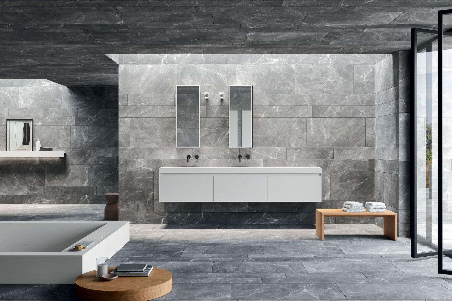 Schwenkbarer Spiegel aus Corian